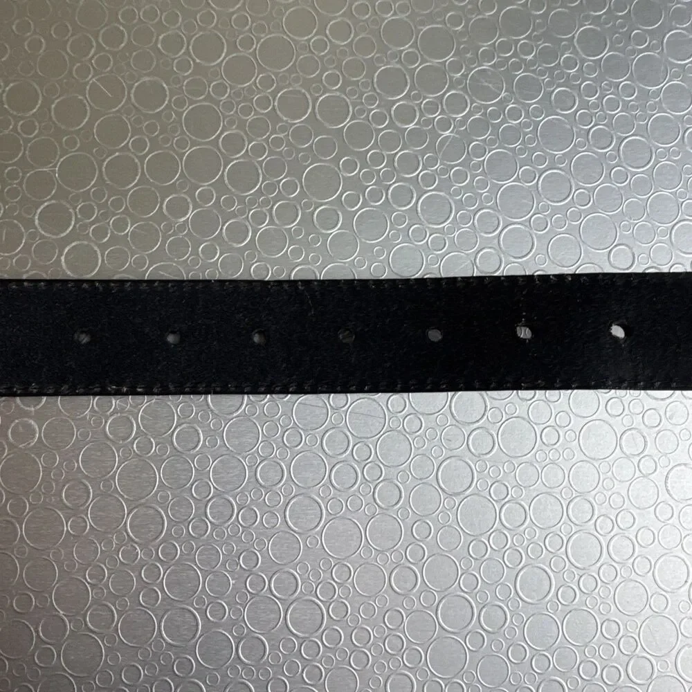 Tommy Hilfiger Mens Black Coated Leather Dress Belt Size 42 105 Vintage Preppy